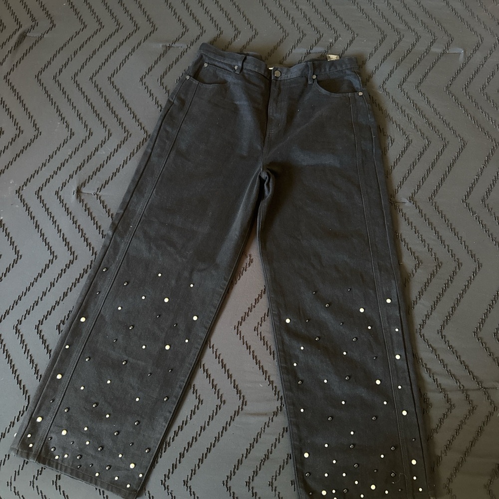 Black Studded Men Jeans